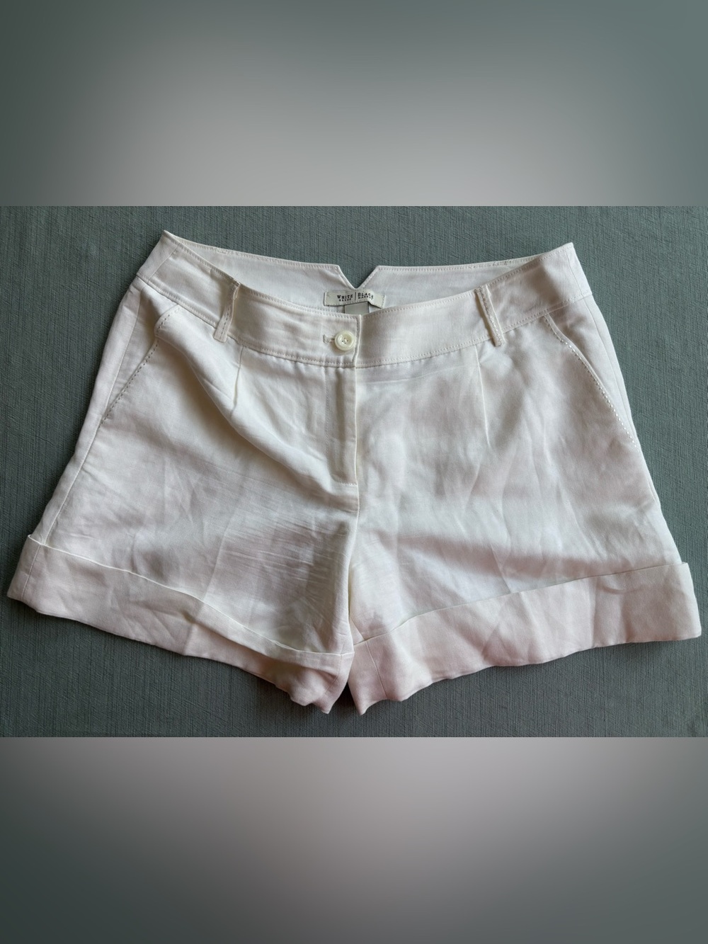 White House Black Market White Linen-Blend Tailored Shorts